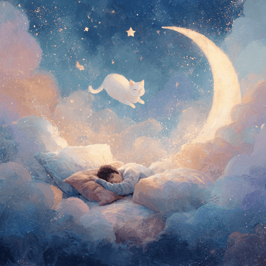 homme reve de chat blanc