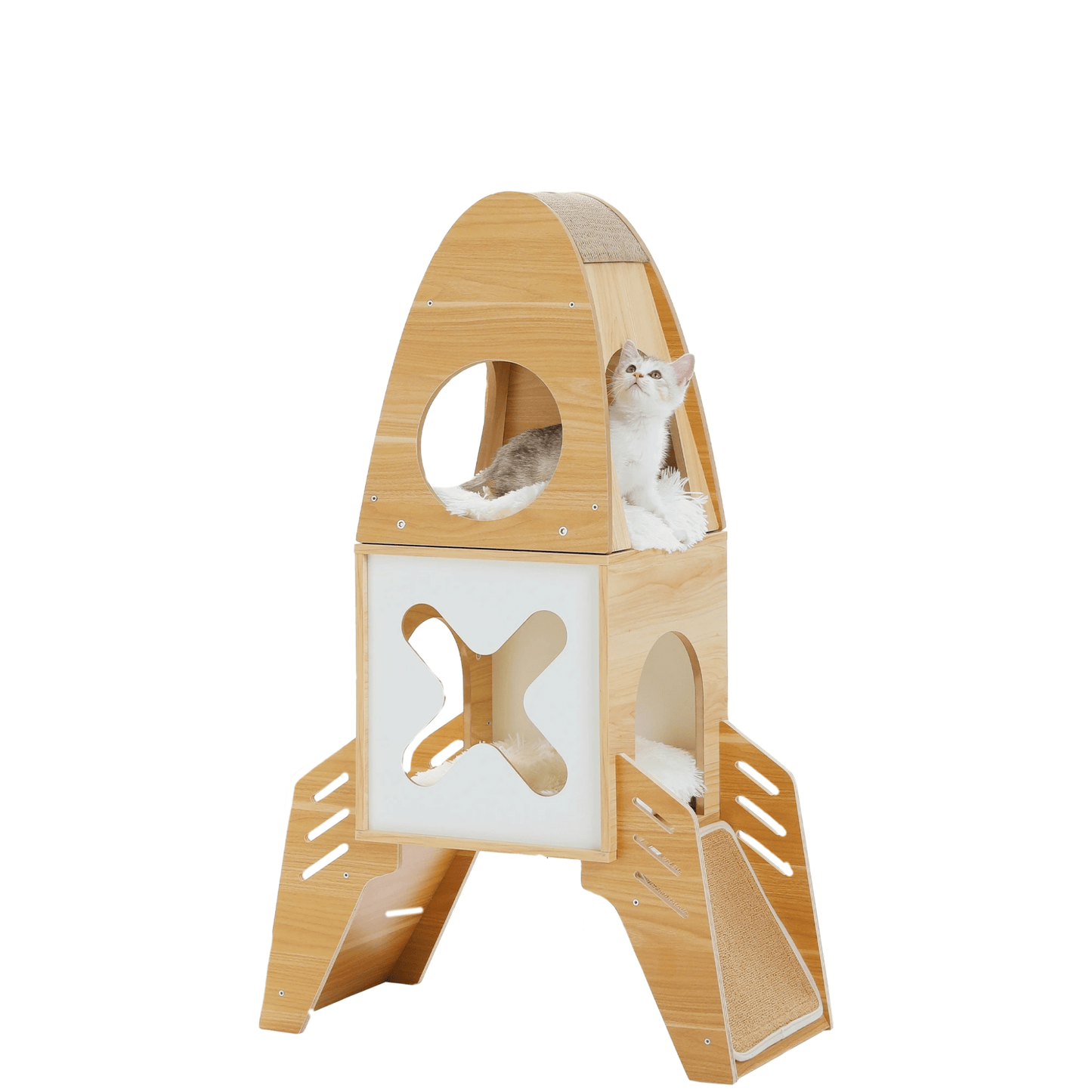 arbre a chat bois design fusée chaton hauteur