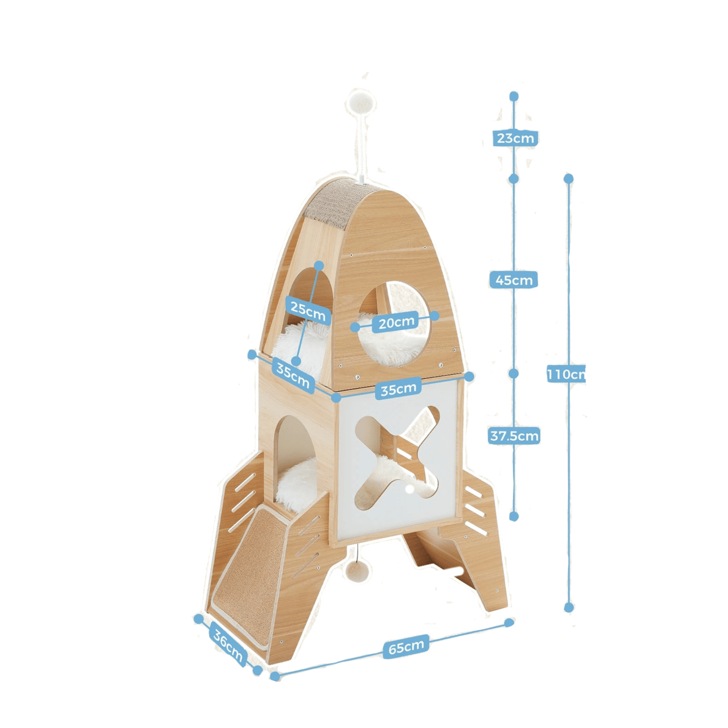 arbre a chat bois design fusee mesure