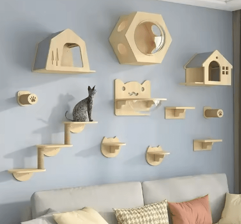 arbre a chat mural complet modele chat'let un chat escalier