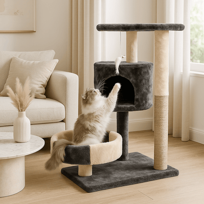 arbre a chat pas cher salon chat joue avec souris