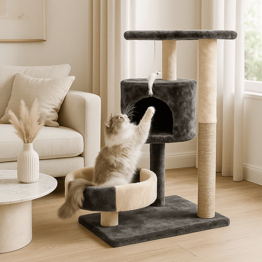 arbre a chat pas cher salon chat joue avec souris