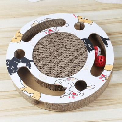 Grattoir Chat - PurrRoundScratcher™ - Chats Colorés - L'Esprit du Chat Zen