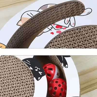 Grattoir Chat - PurrRoundScratcher™ - Chats Colorés - L'Esprit du Chat Zen