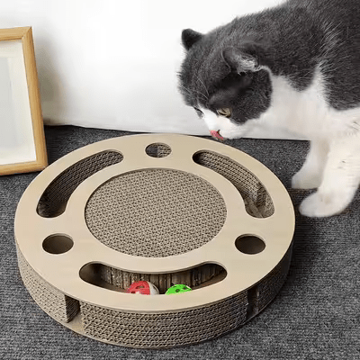 Grattoir Chat - PurrRoundScratcher™ - Minimaliste - L'Esprit du Chat Zen