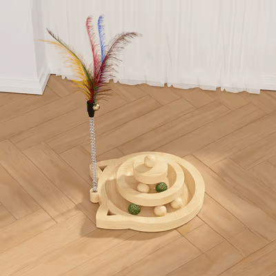 Jouet en Bois - SpinningCatToy™ - Chat - L'Esprit du Chat Zen