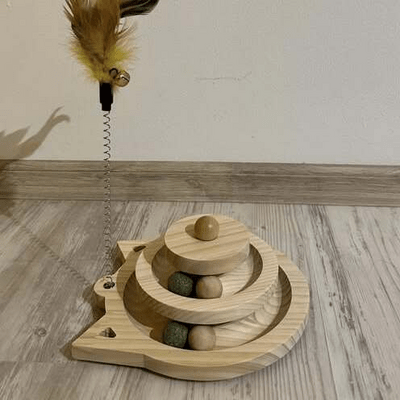 Jouet en Bois - SpinningCatToy™ - Chat - L'Esprit du Chat Zen