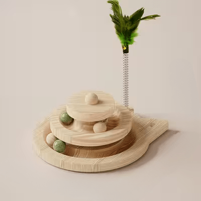Jouet en Bois - SpinningCatToy™ - Chat - L'Esprit du Chat Zen