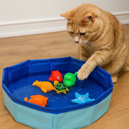 Jouet pour chat piscine animaux chat tigré roux