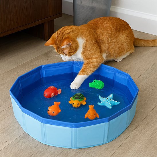 Jouet pour chat piscine jouet flottant patte du chat dans l'eau