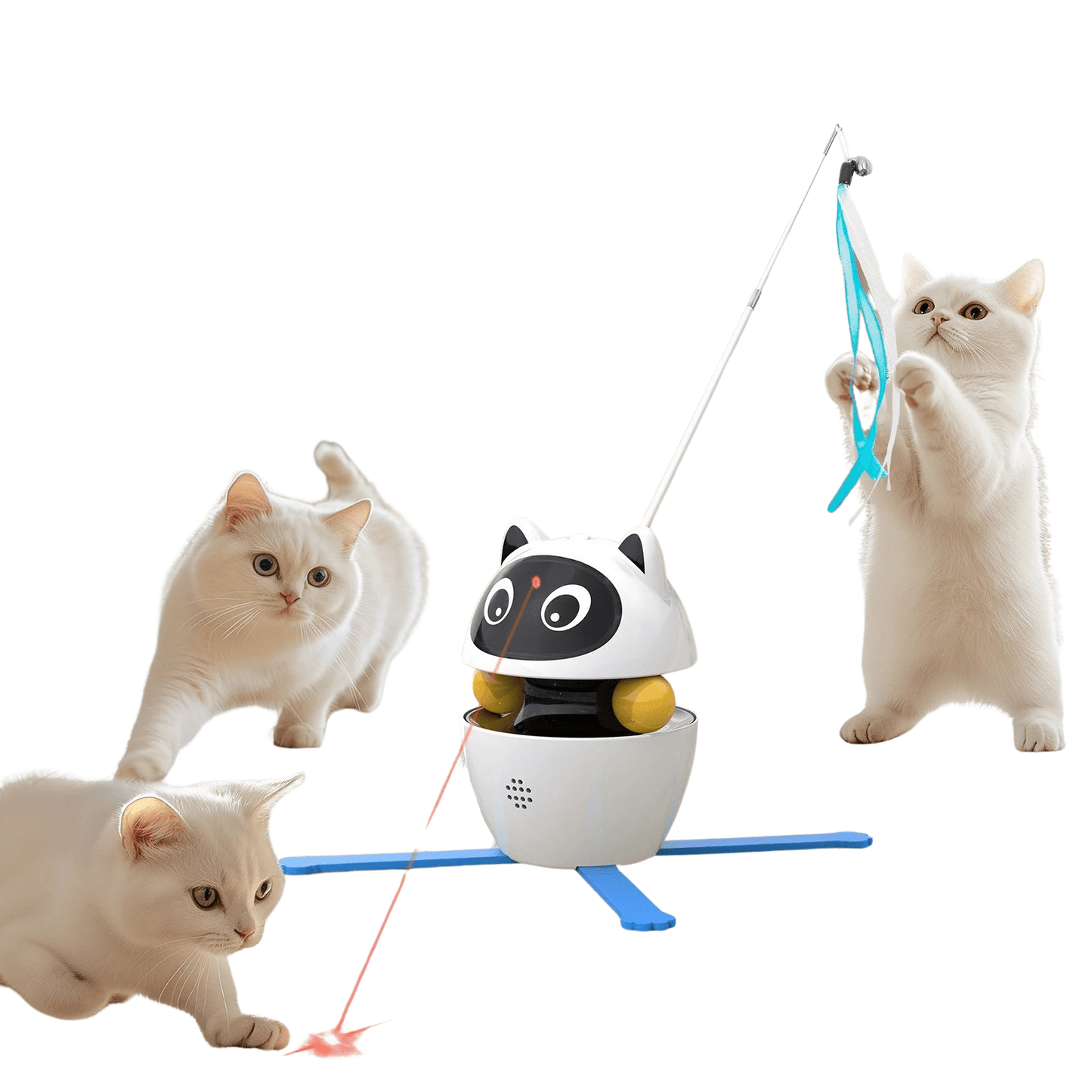 laser jouet pour chats plumeau laser 3 chats jouent