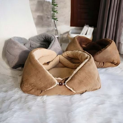 Panier pour chat 3 coloris brun clair, brun foncé et gris modulable