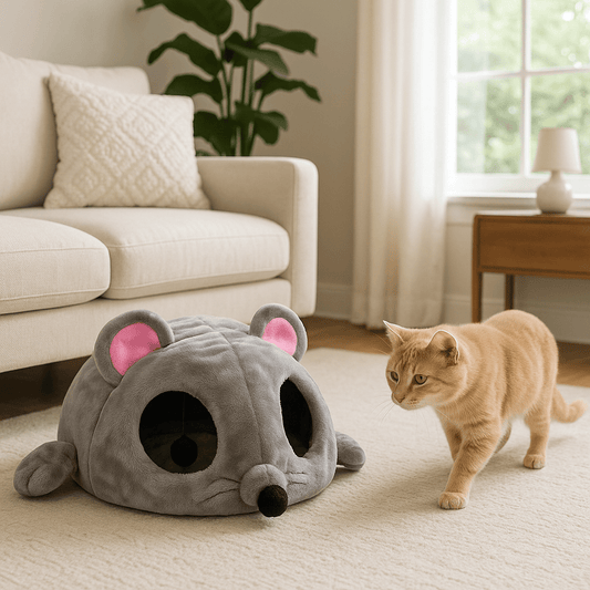 panier chat forme souris salon chat curieux