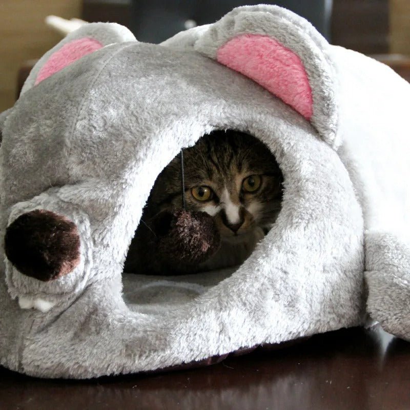 panier chat forme souris chat cache oeil