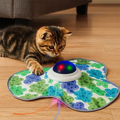 Jouet chat interactif tapis cache cache chaton curieux